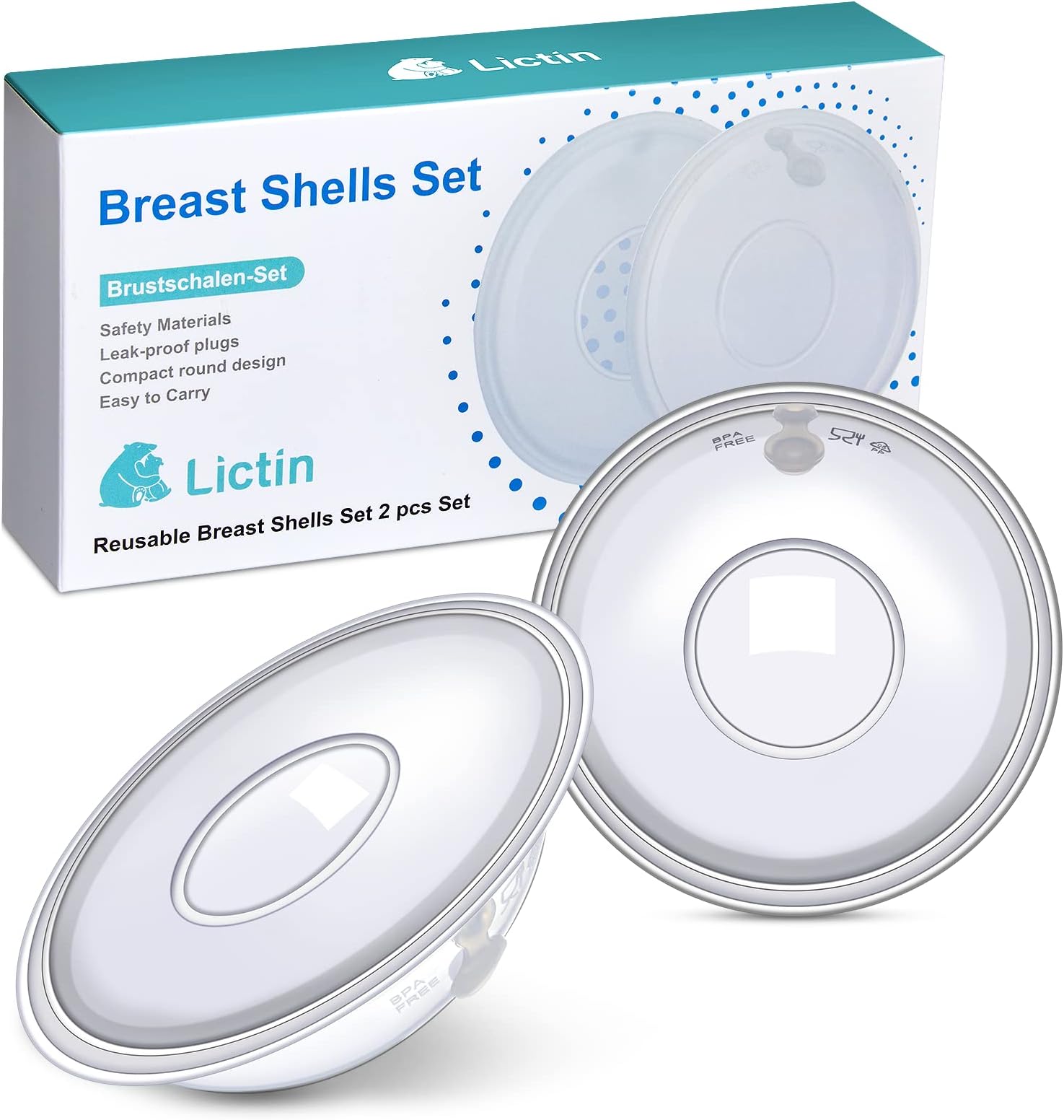 Lictin conchas Protectoras Pezones-Colector de leche para lactancia materna